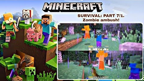 Minecraft Nintendo Switch Edition G9, 2P Local splitscreen Survival Mode, Map usage & Zombie ambush!