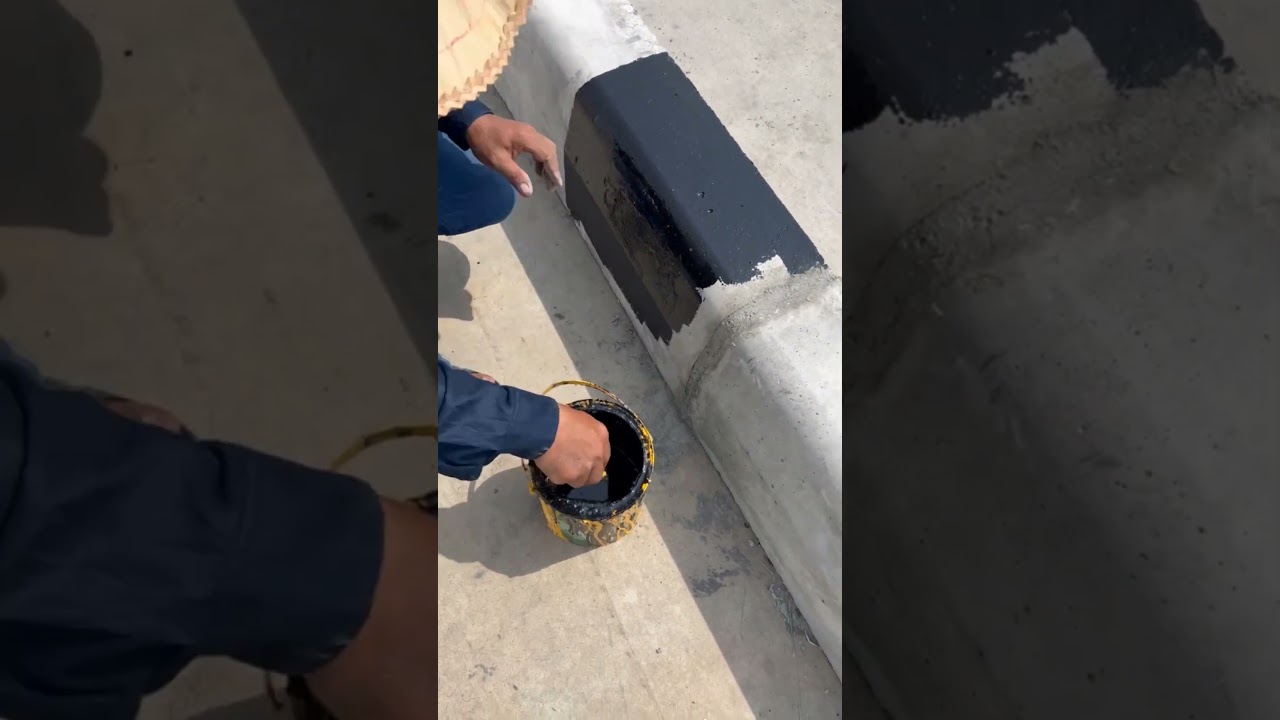 Painter Painting The Road Block - Daily Job 