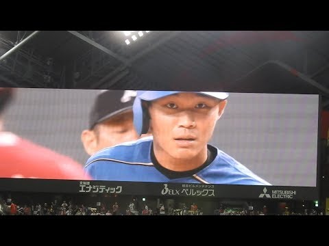 ＜2019.8.17楽天戦3回裏2アウト満塁＞帰ってきた王柏融がライトへタイムリーヒットを放つ！