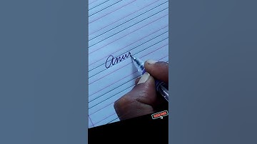 beautiful name Anuraj in cursive writing/ modern calligraphy #shorts