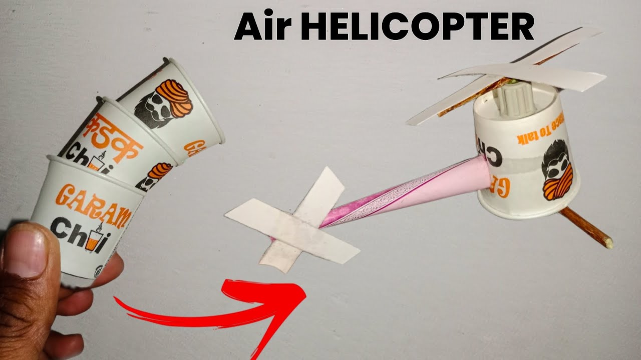 Paper Cup Diy Helicopter 🚁 । हवा में उड़ने वाला। Diy Craft । - YouTube