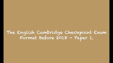 How to Identify the Old English Cambridge Checkpoint Exam - Paper 1.