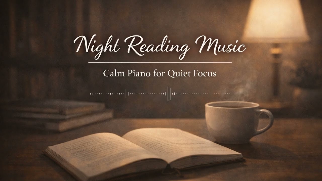 Night Reading Music | Calm Piano for Quiet Focus (1 Hour) | Quiet Pages Studio