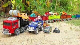 Mobil Mobilan Truk Gandeng Panjang Angkut Truk Sampah, Slender Aspal, Truk Molen, Beko Excavator