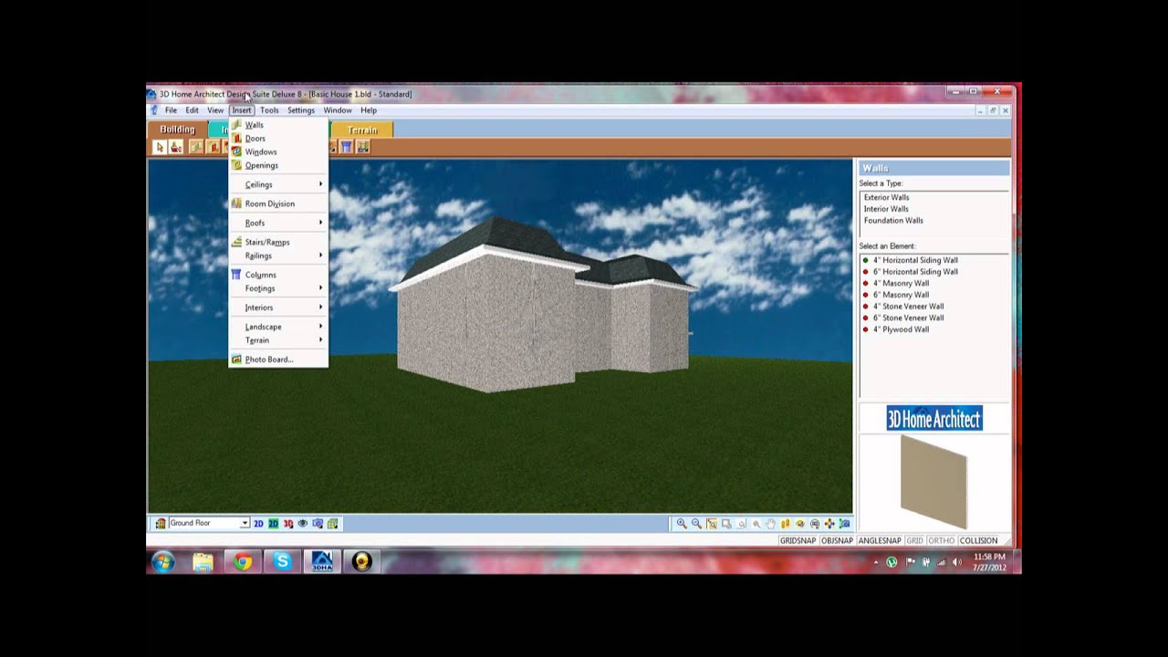  3D  Home  Architect Tutorial part 2 YouTube
