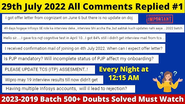 Wipro & Infosys After Interview No Update? Cognizant & Capgemini Joining Survey, TCS ITP Exam Update