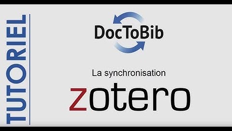 17 - Zotero 5 - la synchronisation