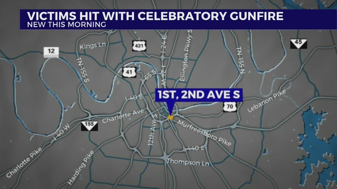 2 injured by celebratory gunfire in downtown Nashville - YouTube