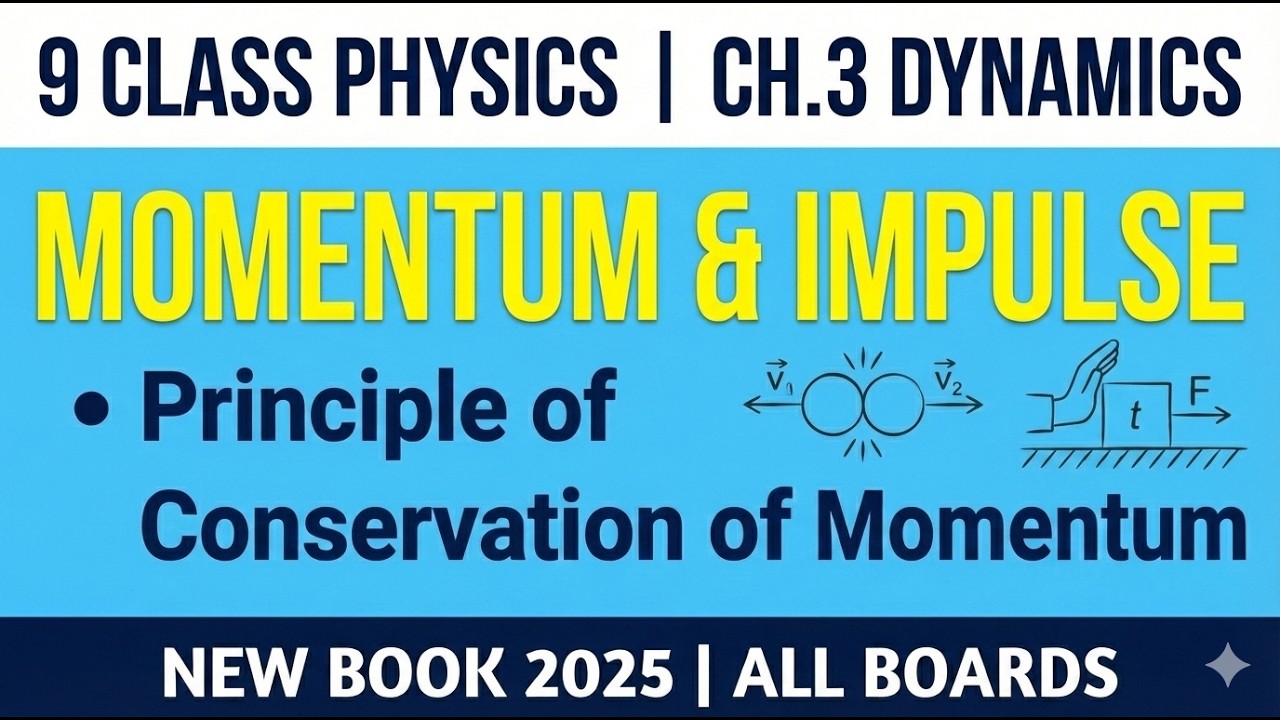 9 Class Physics|CH.3 Dynamics| Momentum & Impulse| Principle of ...