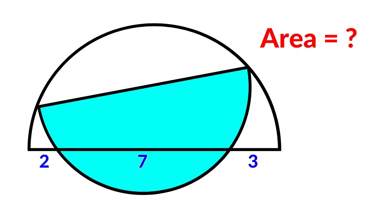 Find the area of the shaded semicircle | Hungary Math Olympiad Geometry Problem