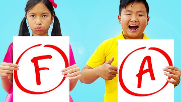 Wendy and Alex Learns How to Study for Their Math and Spelling Test |Kids Studying for School