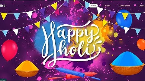 Wishing Happy Holi Make Parallax Scrolling Website in Html CSS & Javascript | Holi wishing effect