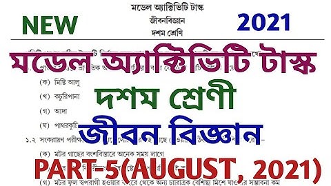 model activity task class 10 part 5 ll life science ll class x ll new ll August 2021