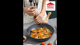 Thermo Smart Nonstick Maifan Stone Frying Pan, Skillets with Ergonomic Handle with Heat Indicator