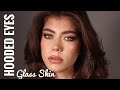 How To Apply Makeup on Hooded Eyes & Glass Skin Tutorial | Claudia Neacsu
