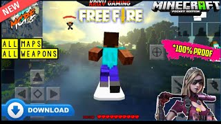 PLAYING FREE FIRE IN MINECRAFT PE | FREE FIRE GUN  FOR MINECRAFT PE | 2021! screenshot 5