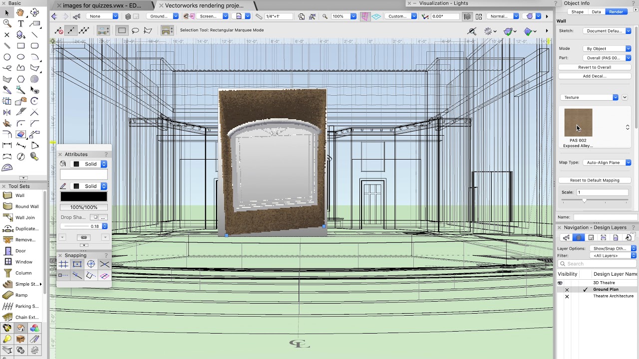 Vectorworks Rendering -  Part 1  - applying texture