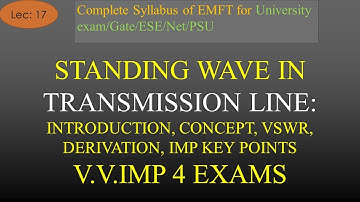 Standing Wave in Transmission Line: Concept, Voltage Standing Wave Ratio (VSWR), Derivation | Lec17