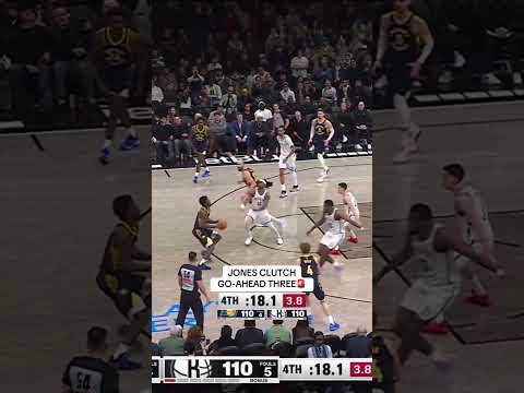 Kam Jones hits the tough go-ahead three with under 17 seconds to play 🔥