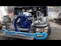 Scania 124 360 motor DSC 12 montagem do motor e pintura no caminhão