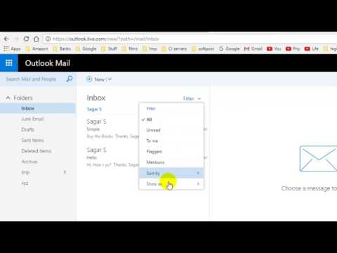 How to filter or sort the mails by size and importance in outlook webmail 365