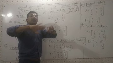 TYPES OF MATRICES ( MATRIX ) - STAT - TY BCOM SEM 6