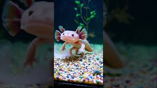 The Smiling Axolotl 🦎😁 #cute #animals #underwater