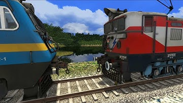 Loco Failed of Pallavan Superfast Express || Rescue by TigerFace WAG7 in indian train simulator