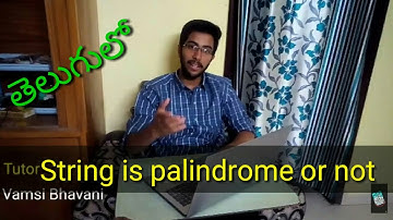 Checking if a string or word is palindrome​ or not telugu. C programming in telugu. Vamsi Bhavani