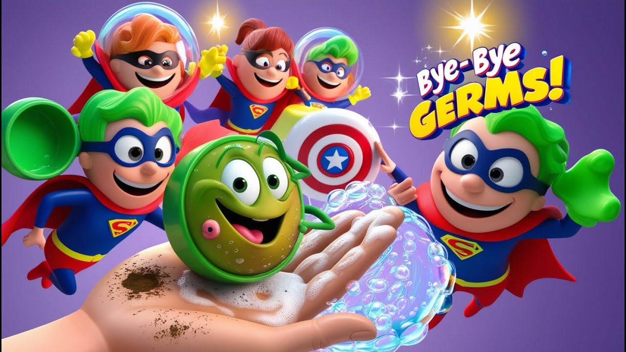 Giggles the Germ and the Soap Squad | Fun Kids Poem on Handwashing | Giggle Verse Galaxy
