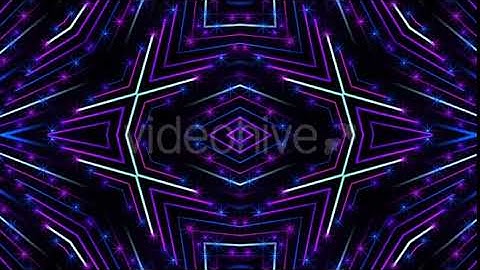 Neon Colorful Lines Kaleidoscope | Motion Graphics - Envato elements