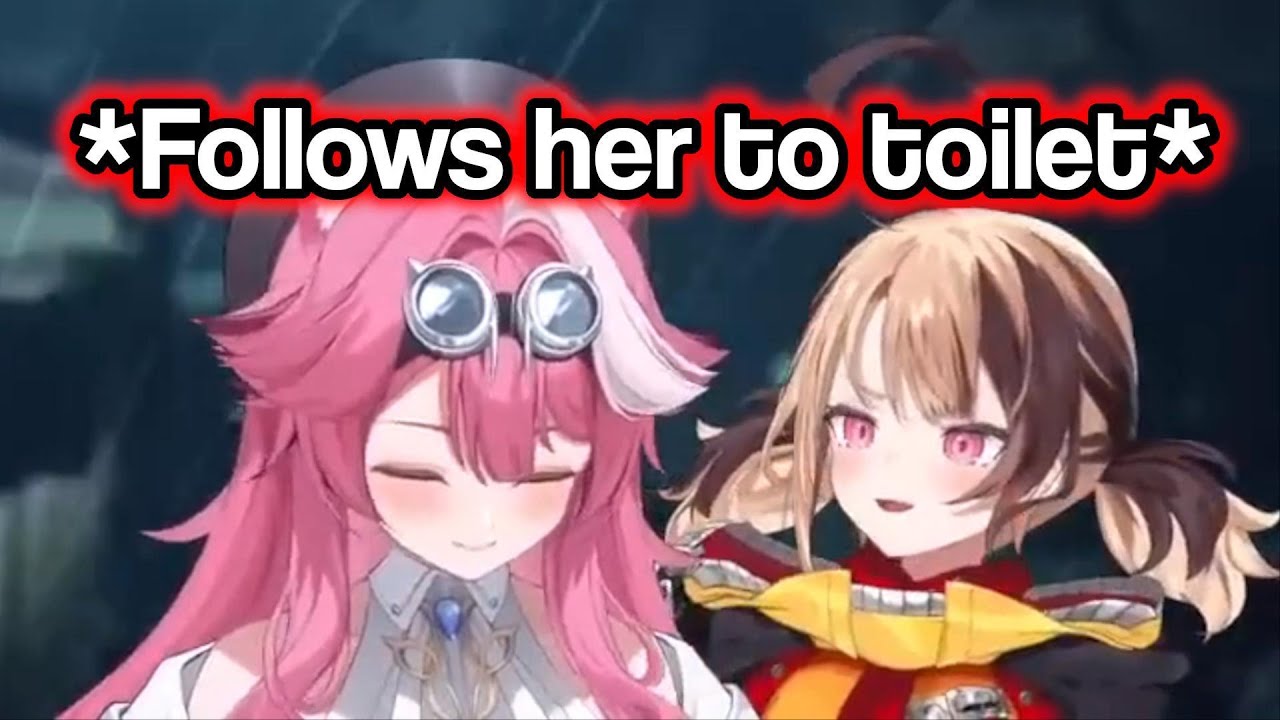 GiGi Quietly Following Behind Raora To The Toilet【Hololive】