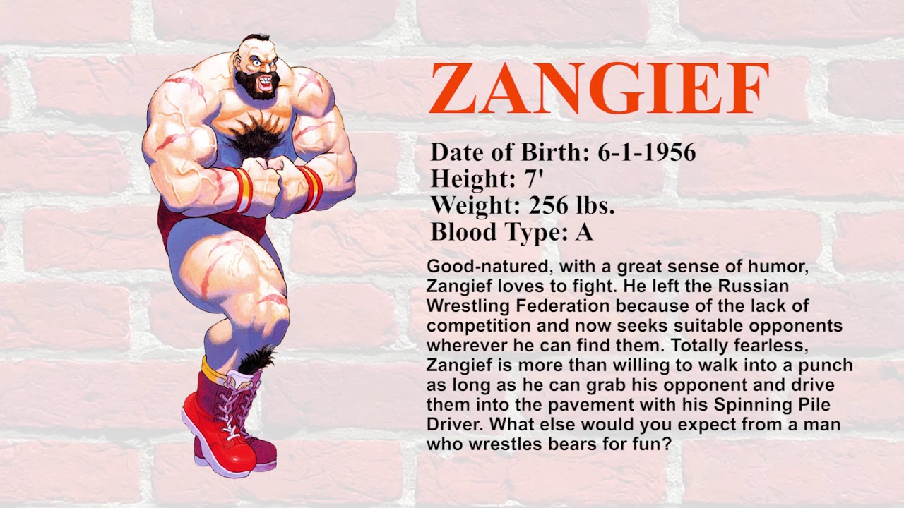 Zangief - Street Fighters - Second take - Character profile