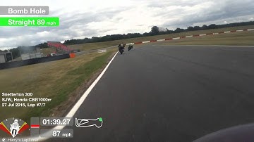 On Board Video Using Harrys Laptimer at Snetterton 300 with No Limits Track day on Honda CBR1000rr