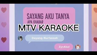 Dayang Nurfaizah, Zynakal - Sayang Aku Tanya Apaa khabar KARAOKE HD  vokal minus one karaoke version