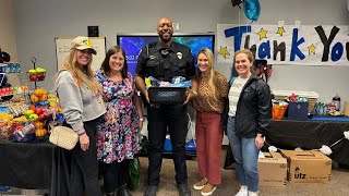Community comes together to give each officer a gift basket