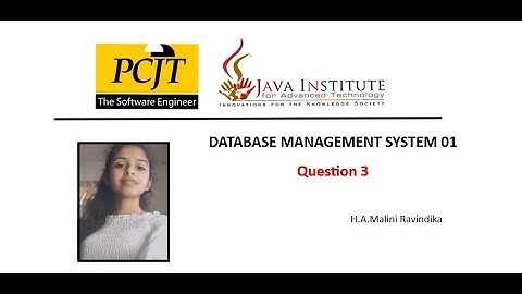 Data Base Task 03 | 1st Year | Java Institute | Database Management System