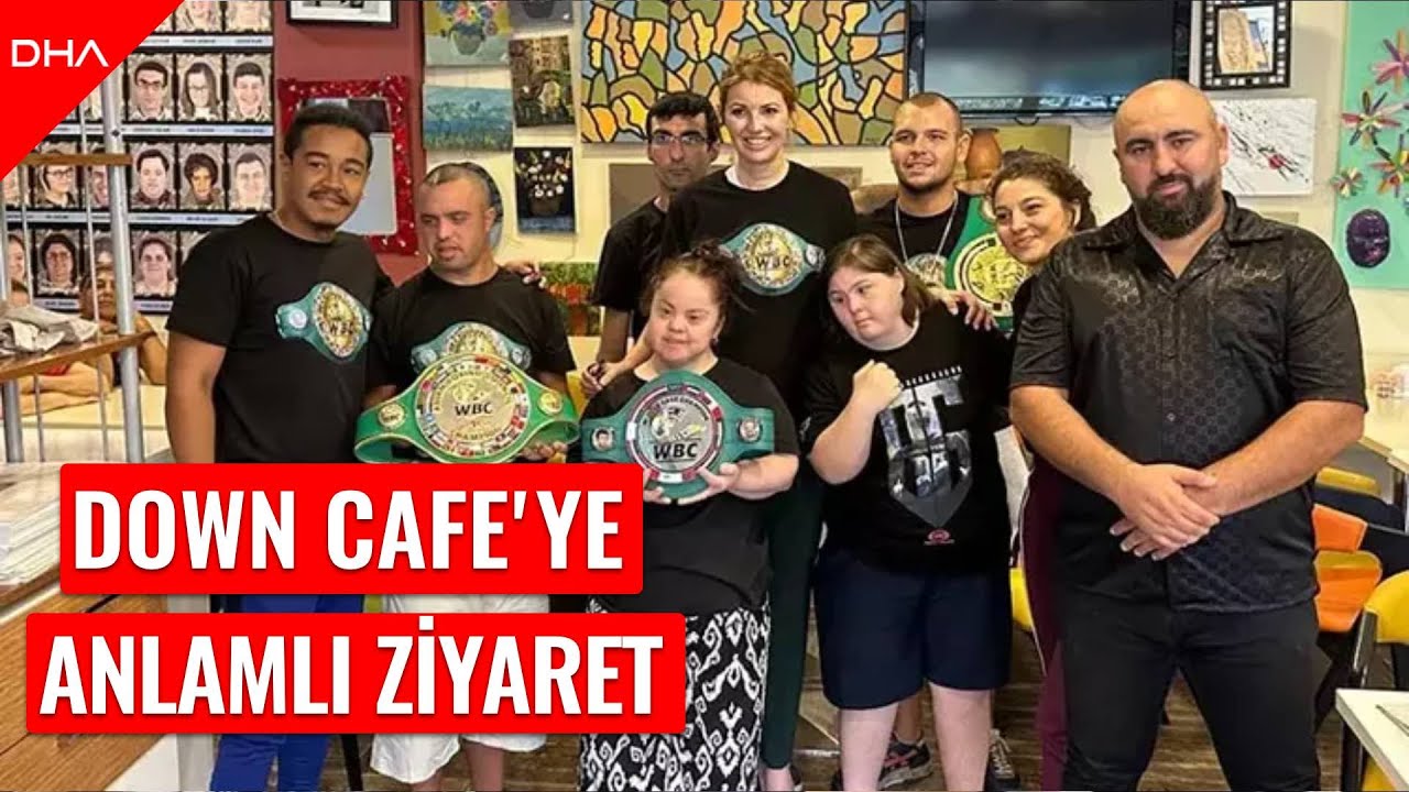 WBC Türkiye'nin şampiyon boksörlerinden Down Cafe'deki down sendromlu bireylere anlamlı ziyaret