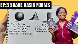 How to Shade Basic Forms: Circle, Cylinder, Triangle | Beginner's Guide to Shading Techniques Telugu Hatching Practice How Shading Changes Form And Volume 5 Circles Exercise