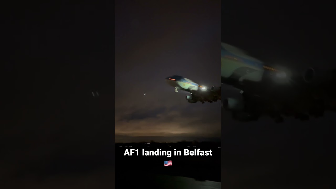 Air Force One landing in Belfast 