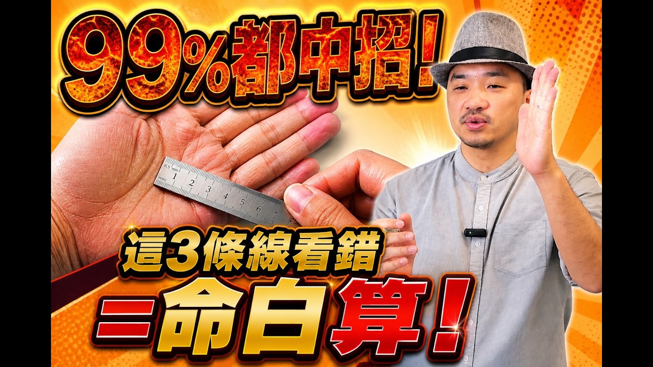 【99%都中招!這3條線看錯=命白算!】小姜老師|汝來神掌|人生急診室#2 縮圖