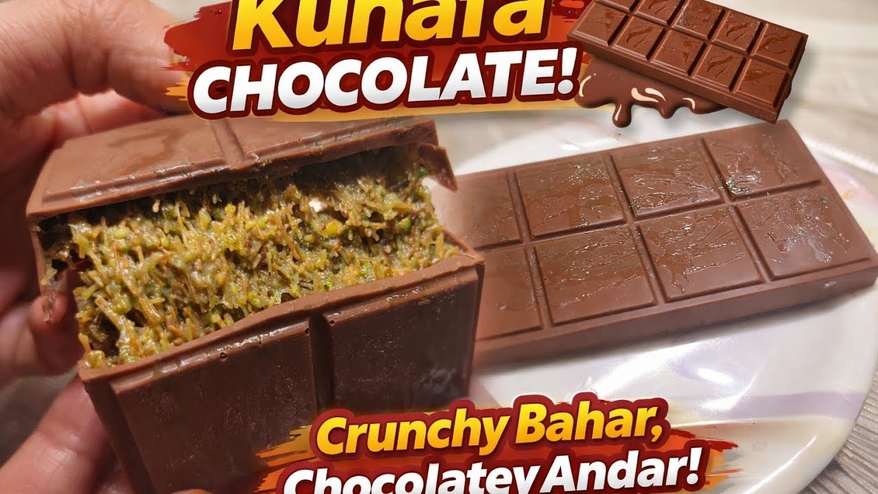 दुबई की वायरल क्रिस्पी पिस्ता कुनाफा चॉकलेट रेसिपी | Crispy Pistachio Kunafa Chocolate 