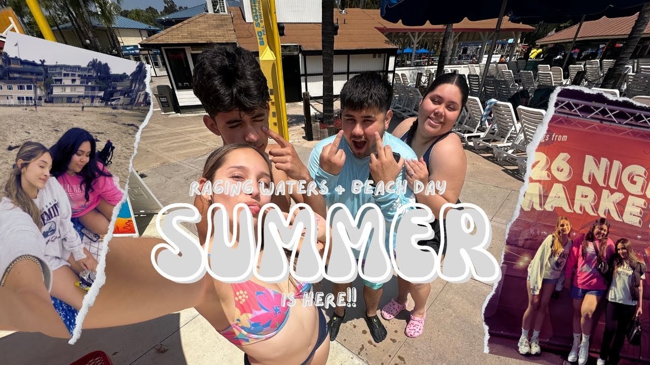 FIRST summer VLOG! raging waters + beach day