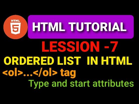 HTML | how to create ordered list in html | TYPE and START attributes ...