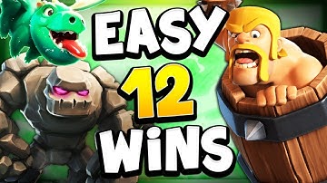 12 Win Grand Challenge with OP Golem Deck - Clash Royale