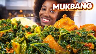 🤯 5 Pound fufu and Eforiro mukbang🔥 eating challenge videos | how to make fufu african food, extreme