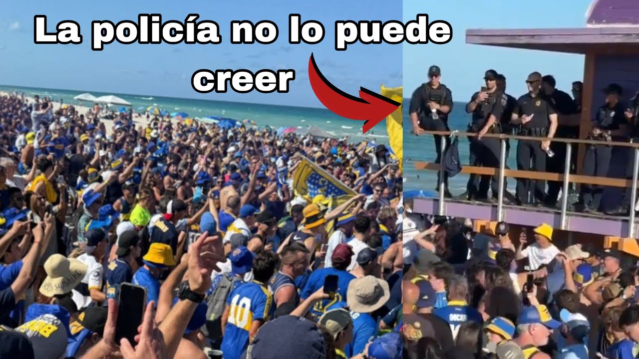 Así COPO la HINCHADA de BOCA JUNIORS las playas de MIAMI