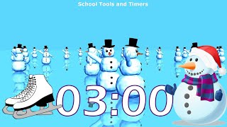3 Minute Winter Snowmen Ice Skating Countdown Timer