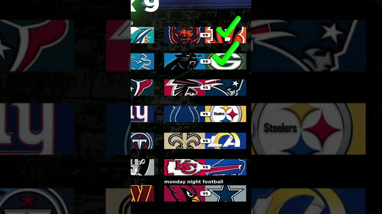 Week 9 NFL game picks #subscribetomychannel #nflgames #football #nflschedule