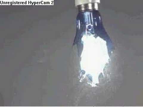 highspeed exploding light bulb